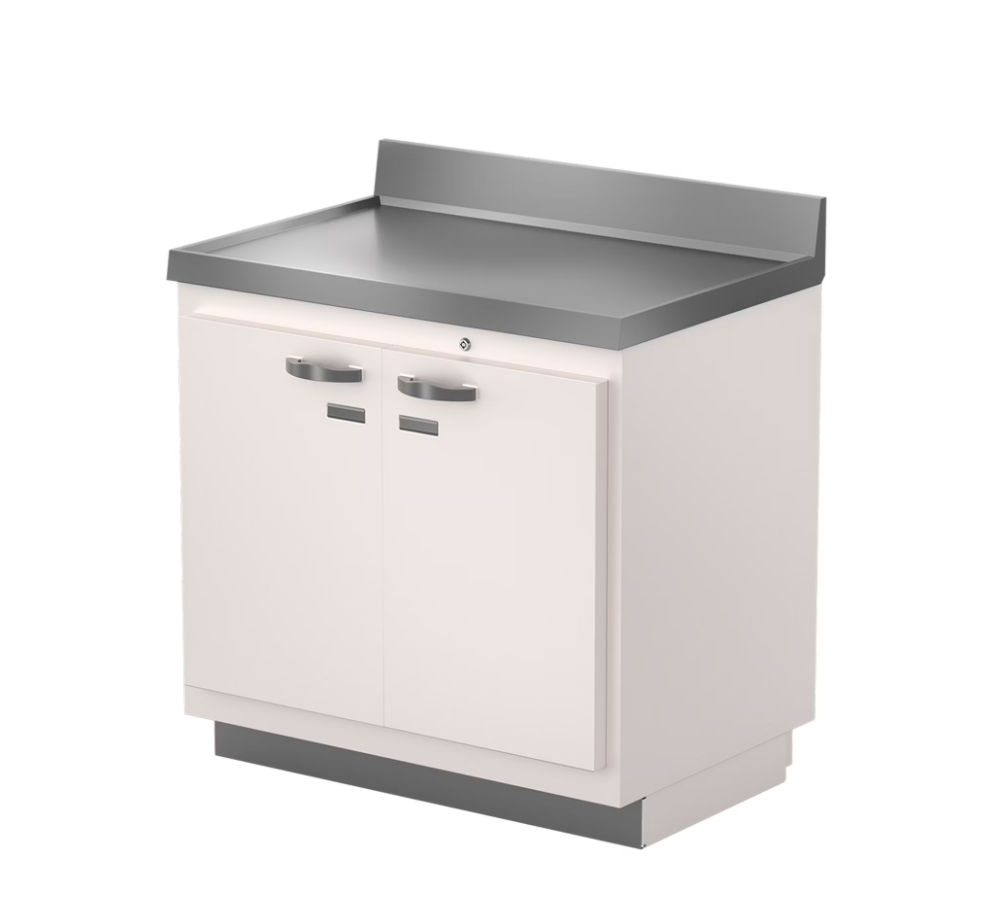 Lead-lined preparation enclosue base cabinet